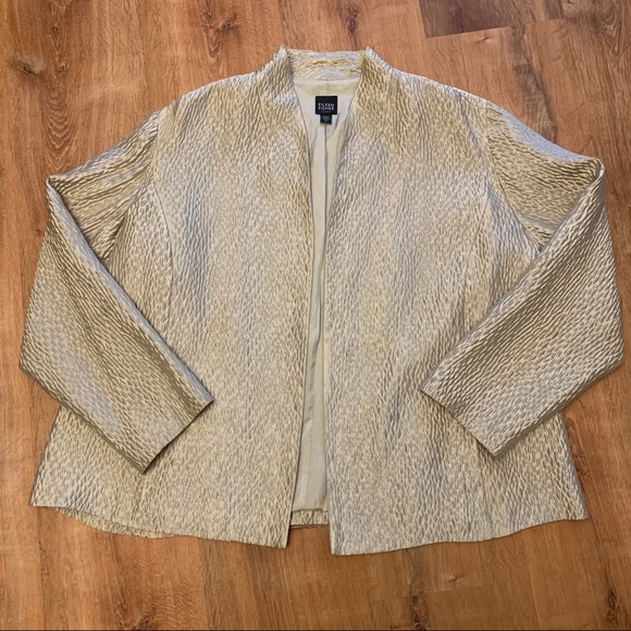 Eileen Fisher Metallic Gold Jacket Size 2X!! - Picture 2 of 8